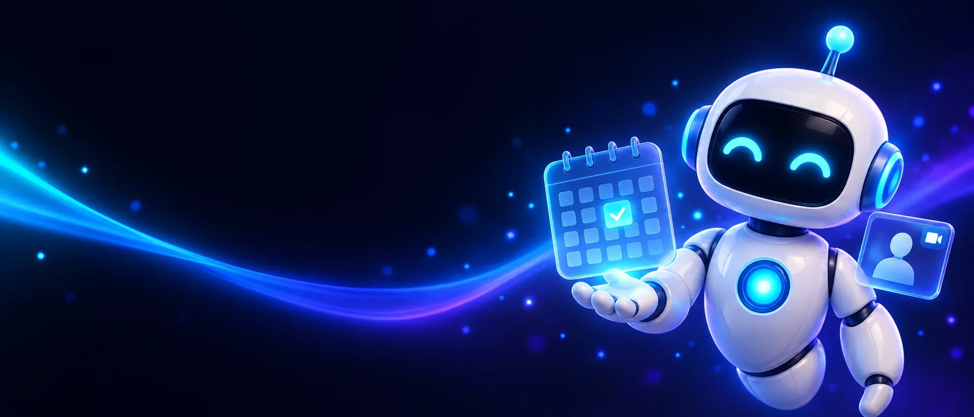 Autopreneur robot holding a calendar with a booked consultation