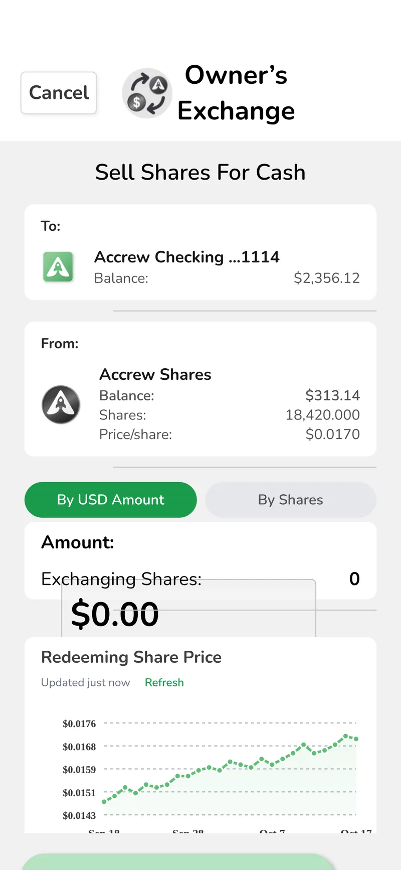 Fintech Banking App (iOS & Android) — Rewards Exchange screen
